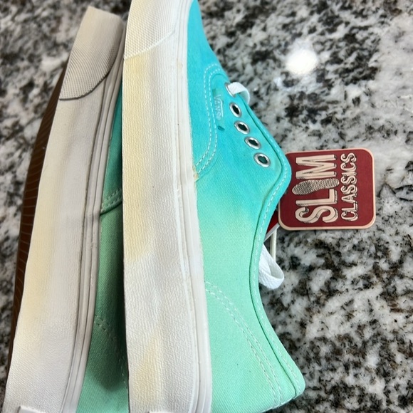 Vans Classic Slim Tennis Shoe Mens Boys Girls Womens Tie Dye Green Blue Kids - Picture 6 of 10